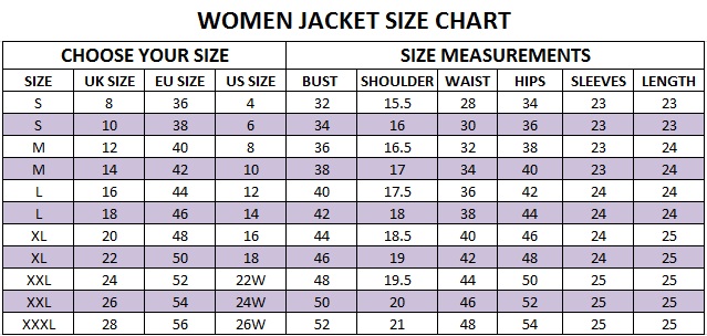 Men S To Women S Jacket Size Conversion Chart