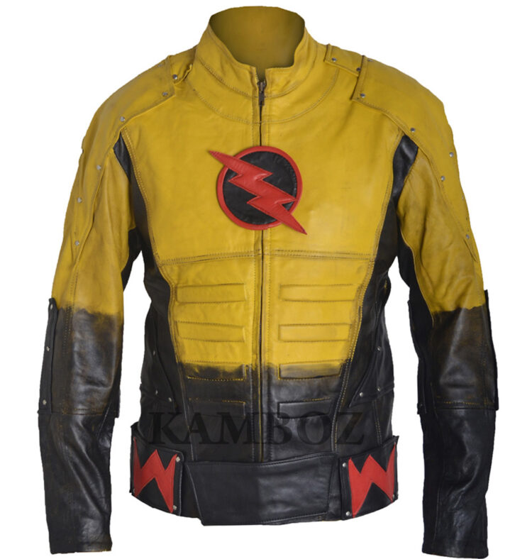 The Revers Flash Eobard Thawne Real Leather Jacket Black&Yellow