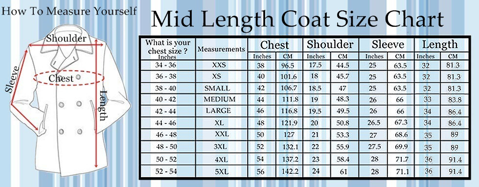 Women's Coats Size Chart