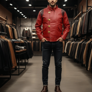 Health Red Leather Jacket