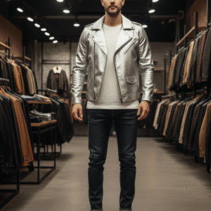 Q Silver Leather Jacket
